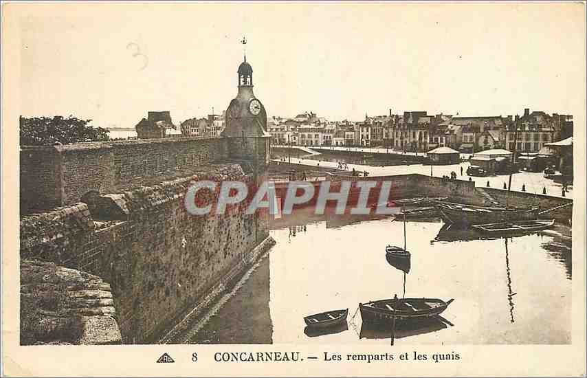 CPA Concarneau Les remparts et les quais 