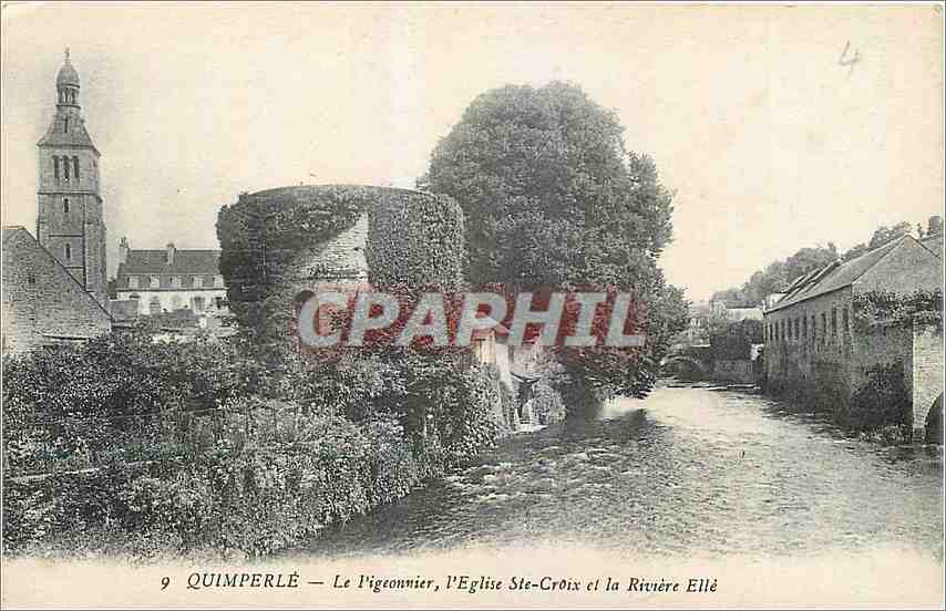 CPA Quimperle Le Pigeonnier l'Eglise Ste Croix et la Riviere Elle 