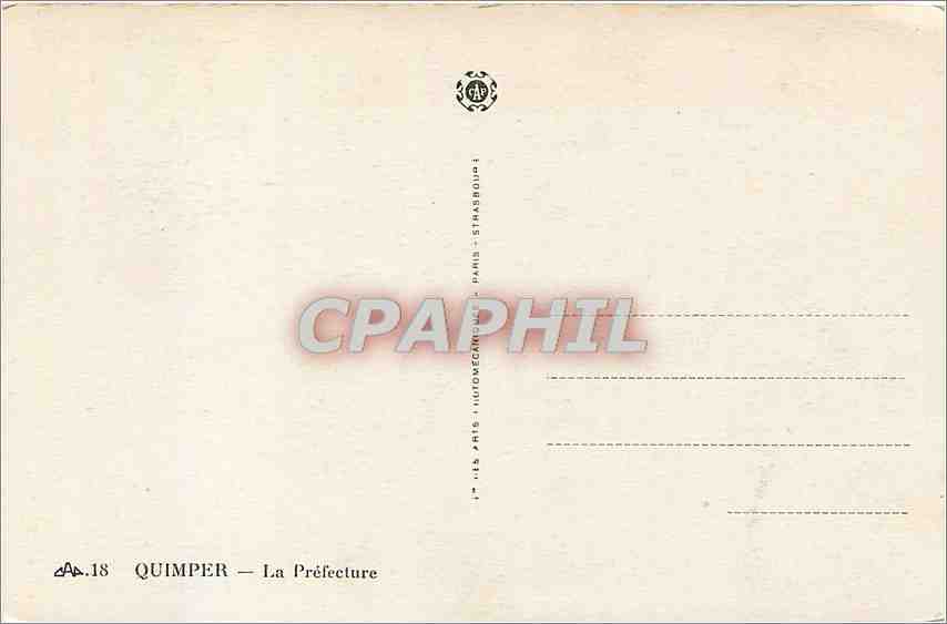 CPA Quimper La Prefecture  — Rückseite
