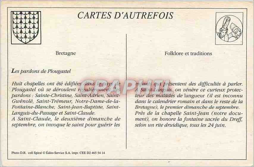 REPRO Les Buvettes au Pardon de St Jean de Plougastel Folklore — Rückseite
