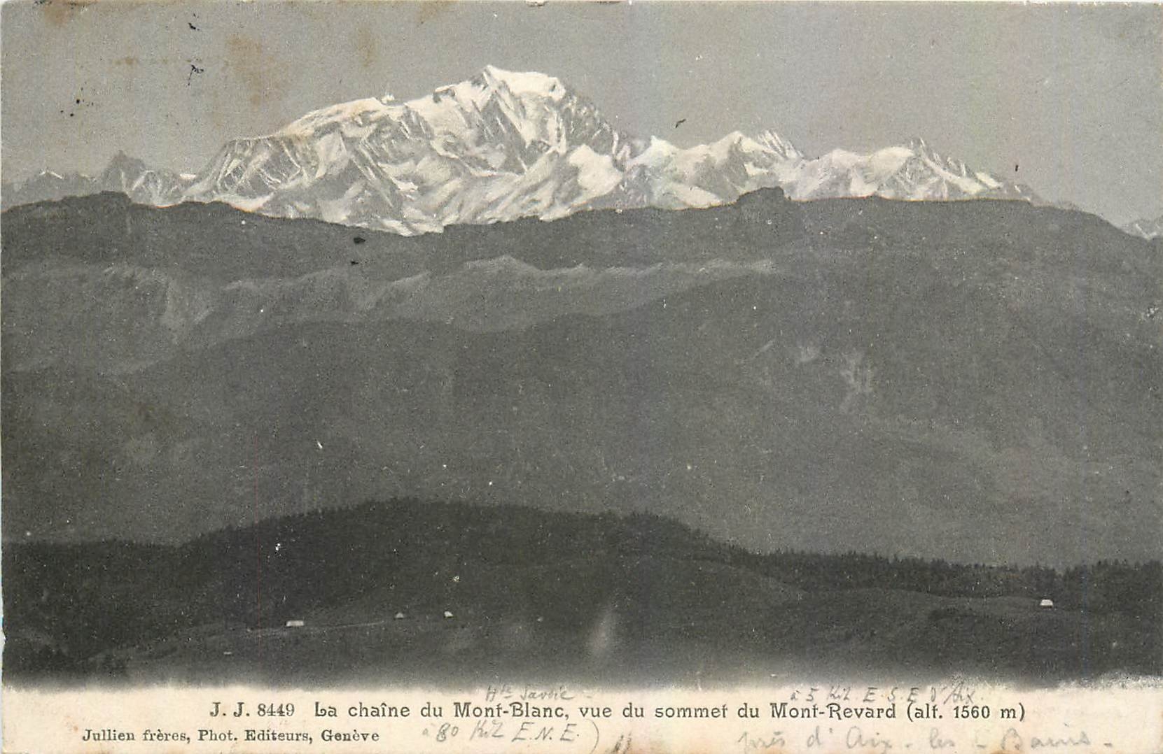 CPA La Chaine du Mont Blanc vue du sommet du Mont Revard 