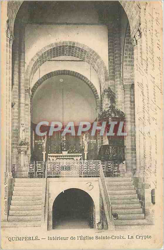 CPA Quimperle Interieur de l'Eglise Sainte Croix 