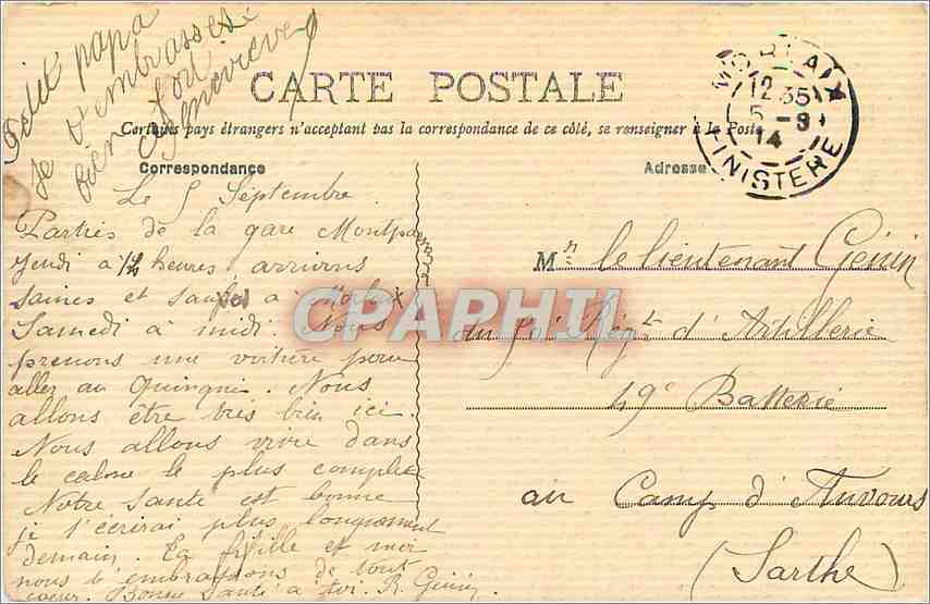 CPA Vue generale de Morlaix Eglise Sainte Metaine  — Rückseite
