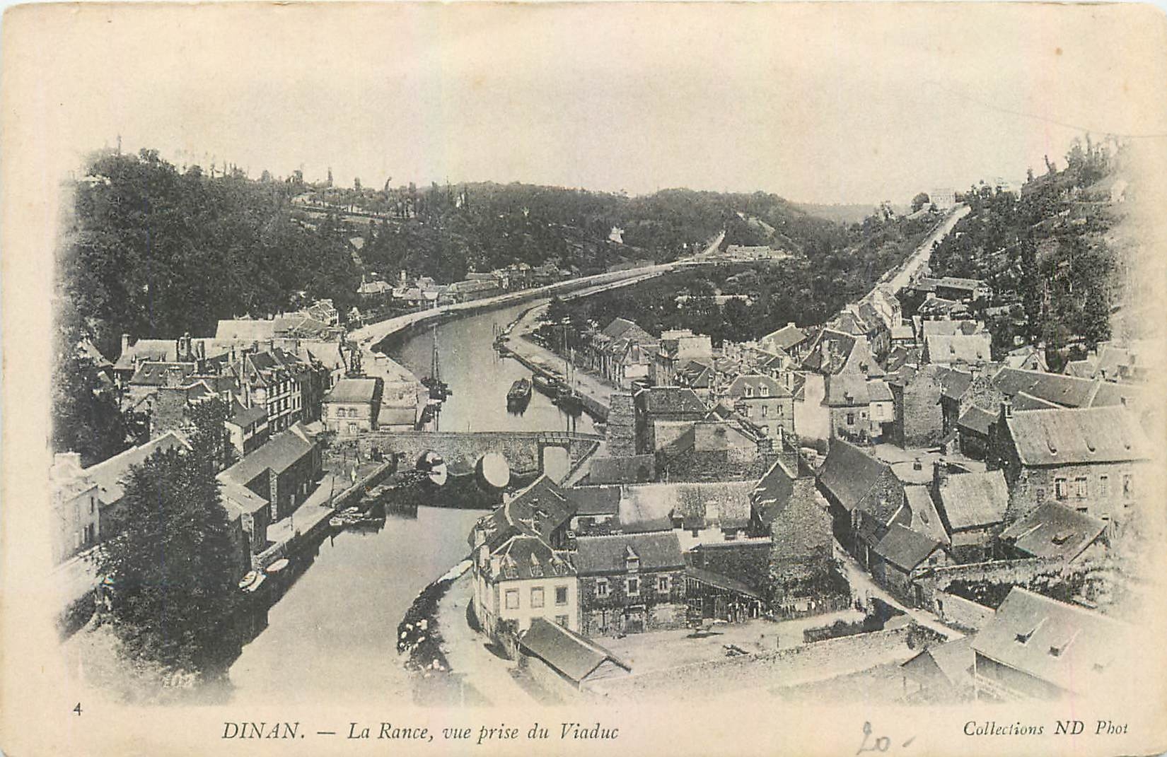 CPA Dinan La Rance vue prise du Viaduc