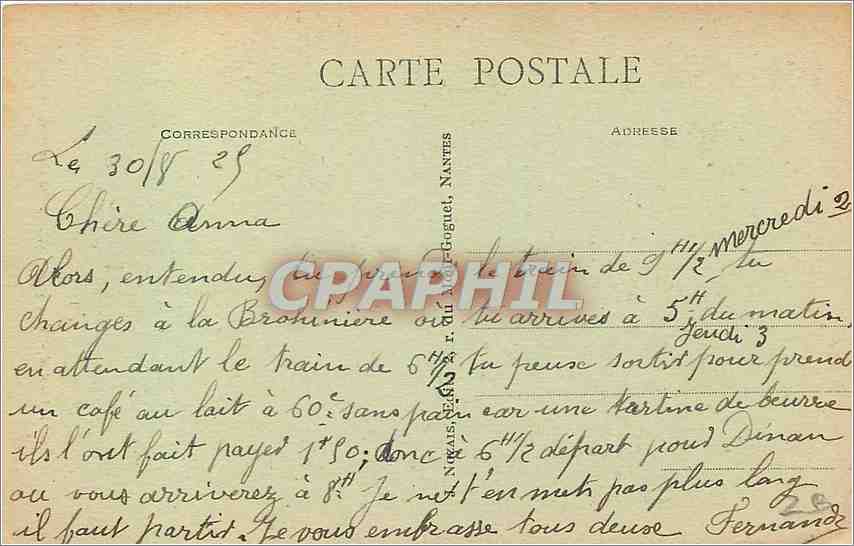 CPA Dinan Vue sous la porte du Jerzual  — Rückseite