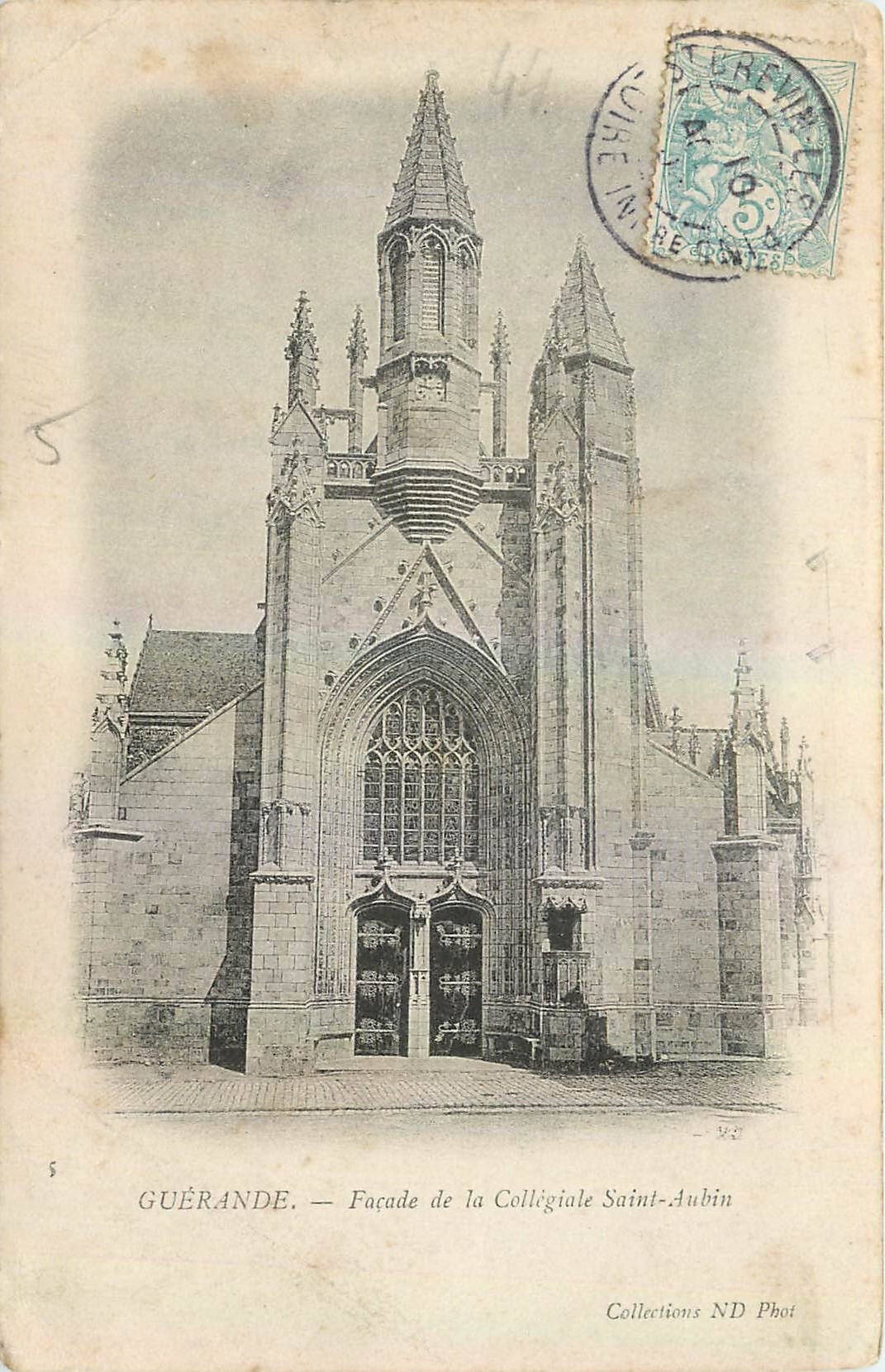CPA Guerande Facade de la Collegiale Saint Aubin 