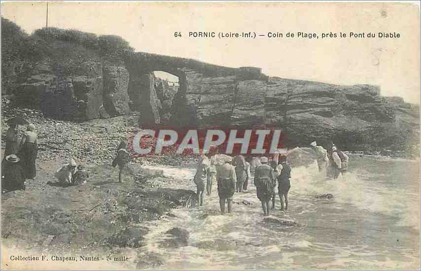 CPA Pornic Loire Inf Coin de la Plage pres le Pont du Diable 