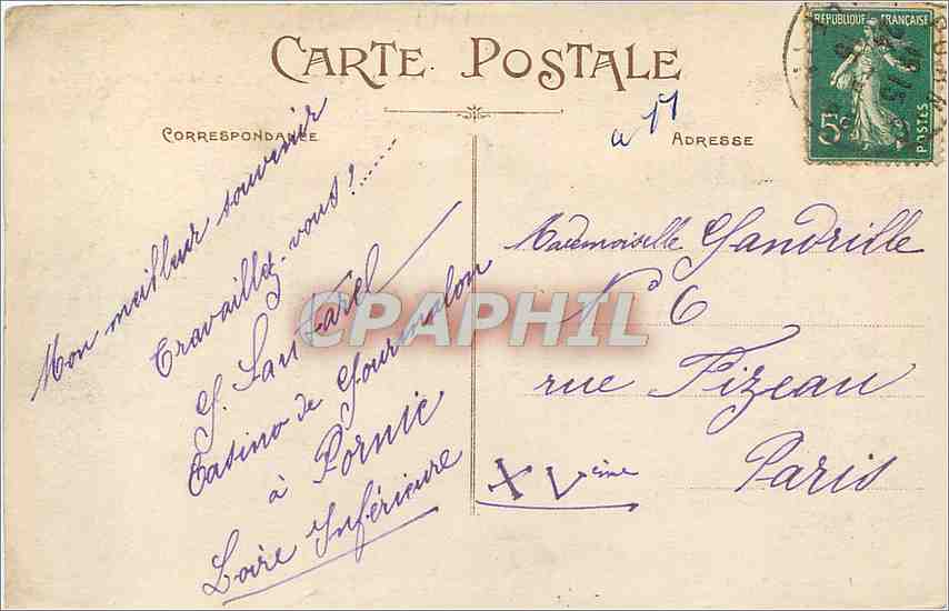 CPA Pornic Loire Inf Coin de la Plage pres le Pont du Diable  — Back