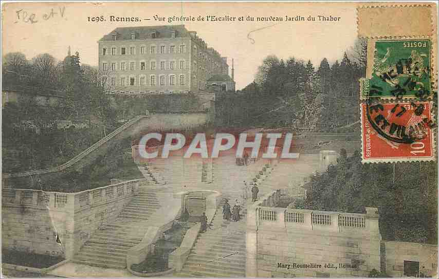 CPA Rennes Vue generale de l'Escalier et du nouveau Jardin du Thabor 