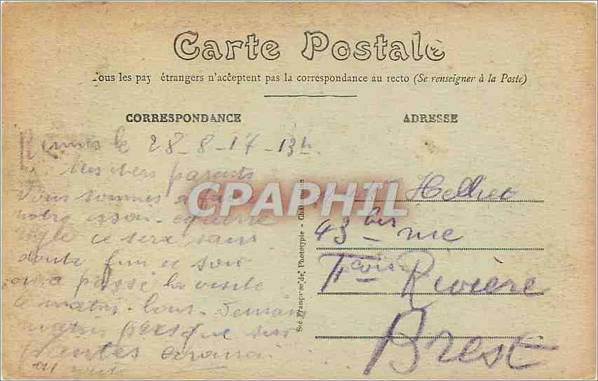CPA Rennes Vue generale de l'Escalier et du nouveau Jardin du Thabor  — Rückseite