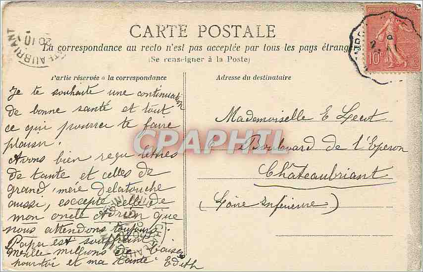 Erinnerungskarte von Saint-Nazaire — Sammlung Dalaveau — Verlag unbekannt, Seriennummer nicht sichtbar — Rückseite