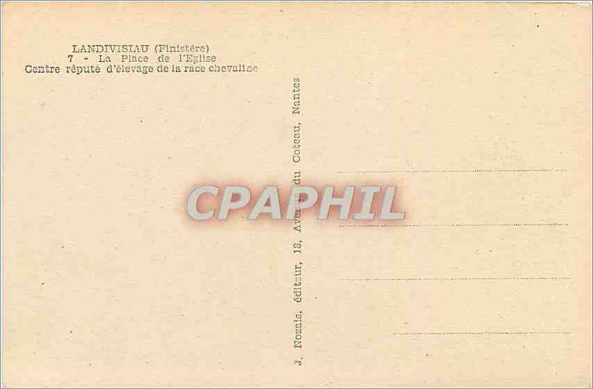 CPA Landivisiau Finistere La Place de l'Eglise  — Rückseite