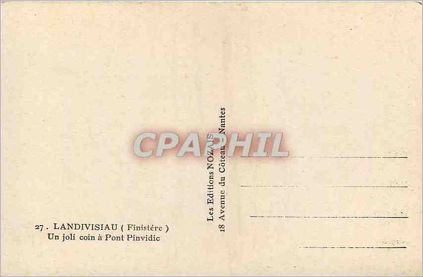 CPA Landivisiau Finistere Un joli coin a Pont Pinvidic  — Rückseite
