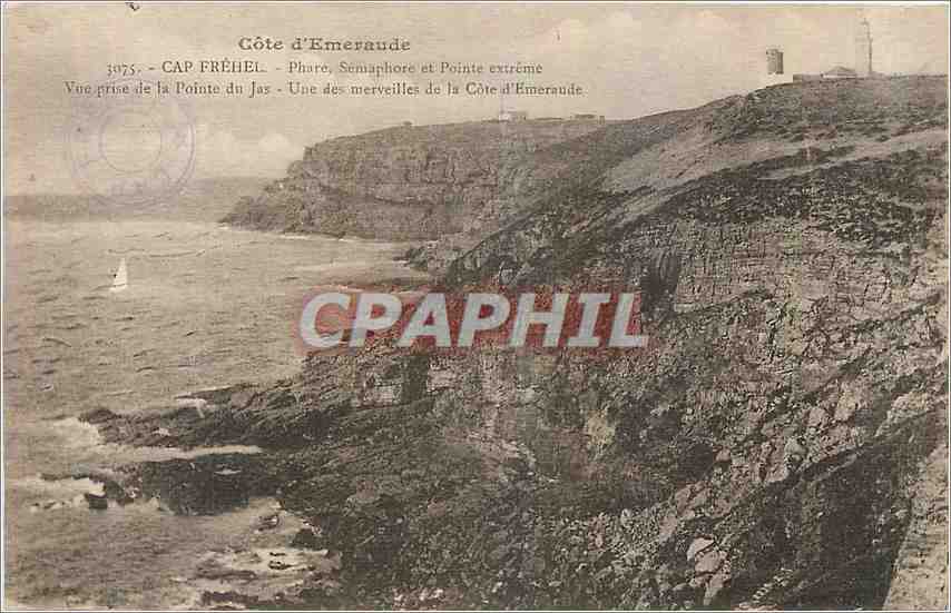 CPA Cap Frehel Phare Semaphore et Pointe extreme Vue prise de la Pointe du Jaz 