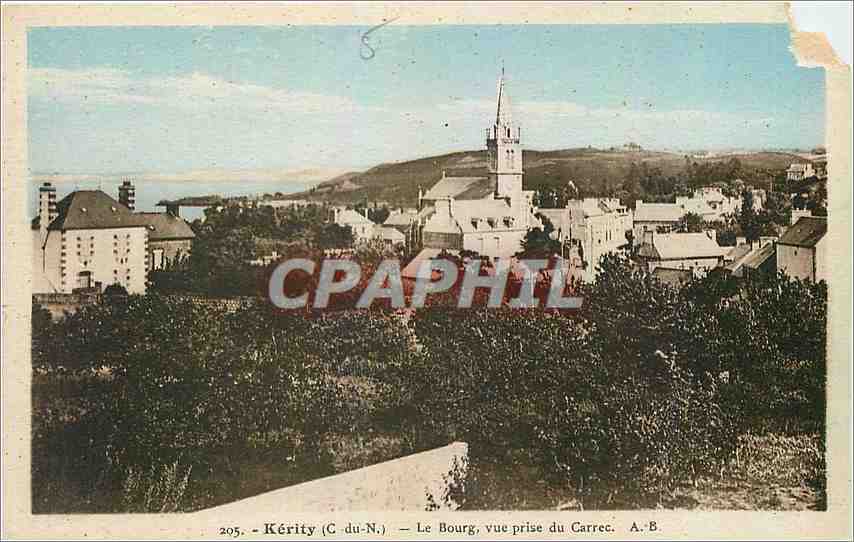Kérity (G-du-N.) — Le Bourg, vue prise du Carrec — A.B.