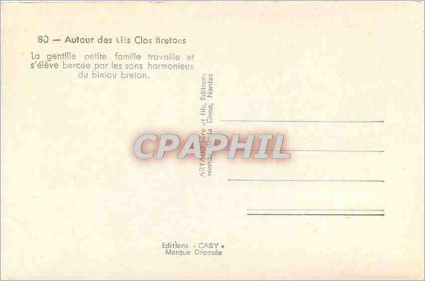 Famille bretonne — travail et vie quotidienne — SABY — Verso
