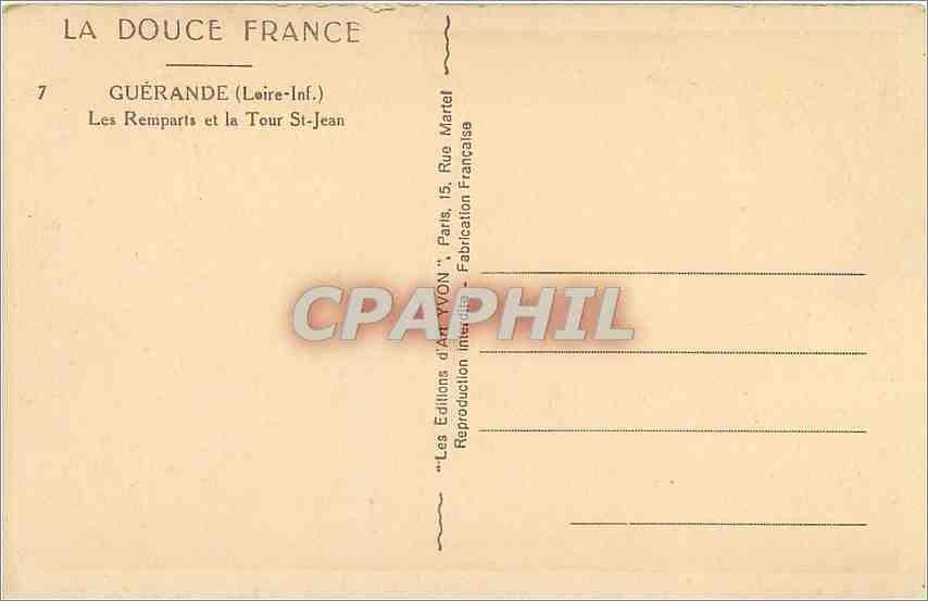 CPA Guerande Loire Inf Les Remparts et la Tour St Jean  — Rückseite