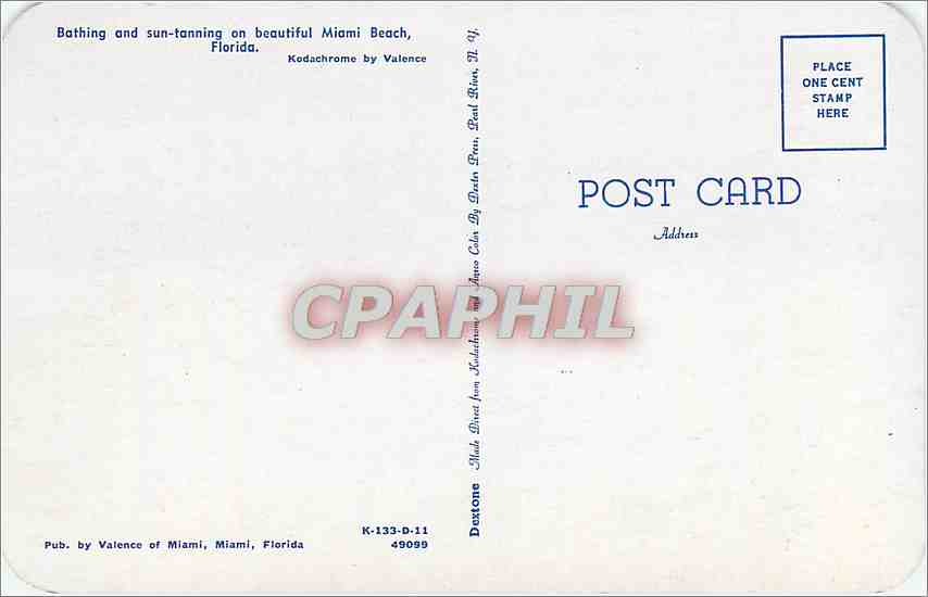 CPA Bathing and Sun Tanning at beautiful Miami Beach Florida  — Rückseite