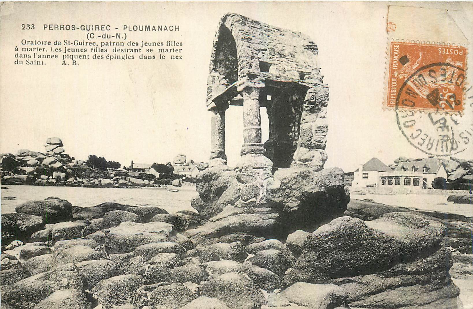 Oratoire de St-Guirec à Ploumanach (C.-du-N.) — Perros-Guirec — éditeur A. B. n° 233