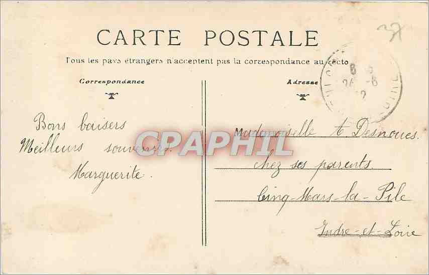 CPA Pougues les Eaux L'Eglise et la Place St Leger  — Rückseite
