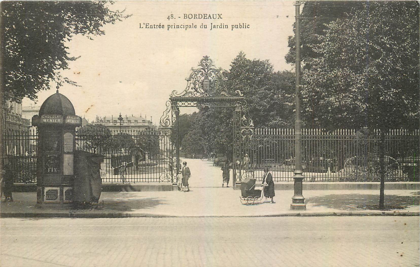Bordeaux — L'Entrée principale du Jardin public — Chocolat Menier