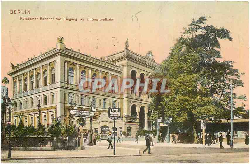 CPA Berlin Potsdamer Bahnhof mit Eingang zur Untergrundbahn 