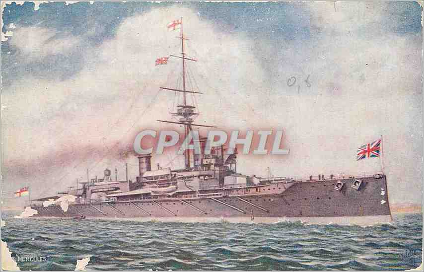 CPA HMS Hercules Super Dreadnought Battleship Bateau