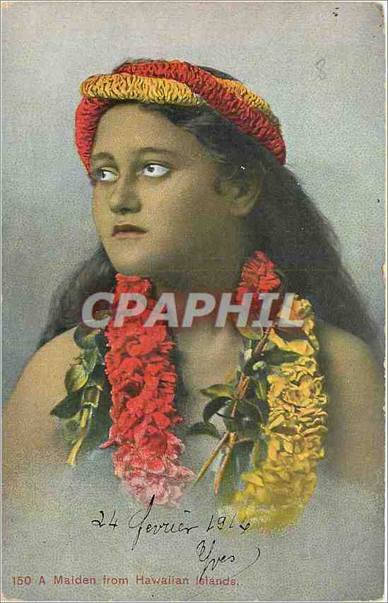 Joven mujer de las islas Hawái — editor: The Island Curio Co., Hilo, Hawái — n.º 150