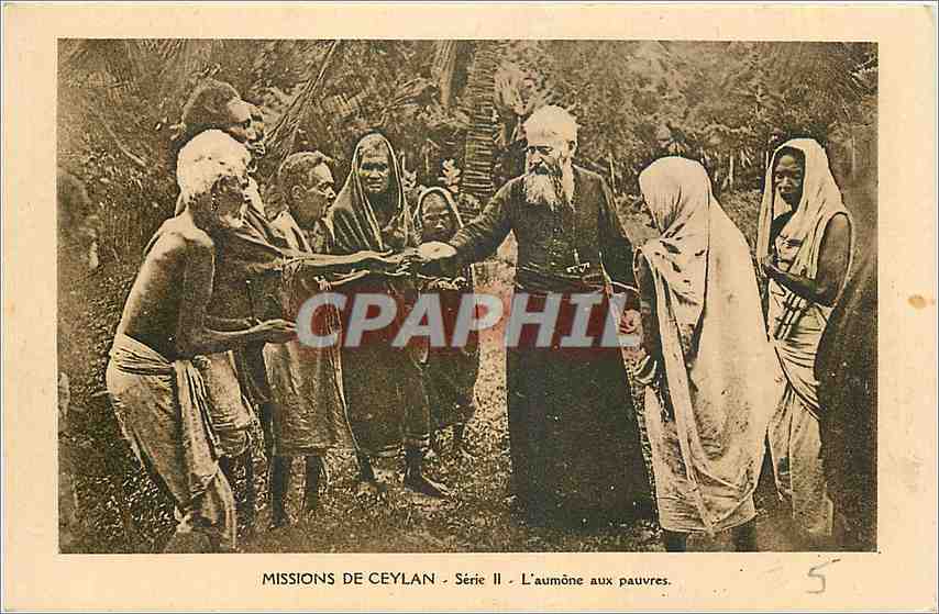 CPA Missions de Ceylan Serie II L'aumone au pavres 
