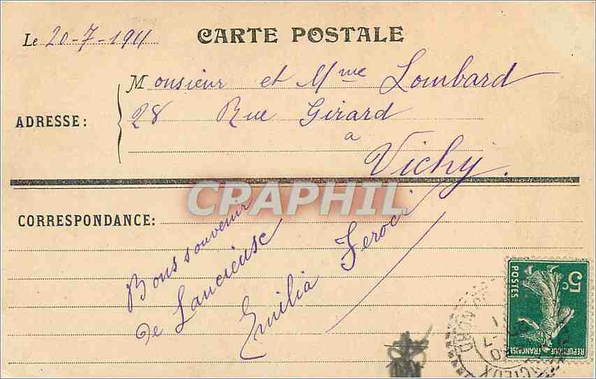Lancieux (C.-du-N.) — Großer Felsen umgeben von Wasser bei Ebbe — J. Rourel, Dinan — Rückseite