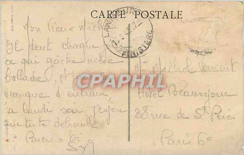 CPA Lanmeur Porte de la Chapelle Kernitron  — Rückseite