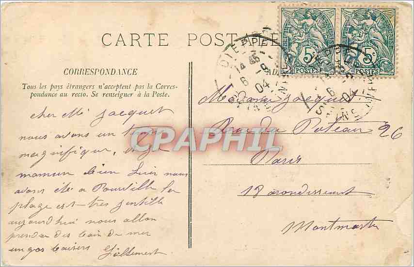 CPA Dieppe L'Avant Port Bateau — Rückseite