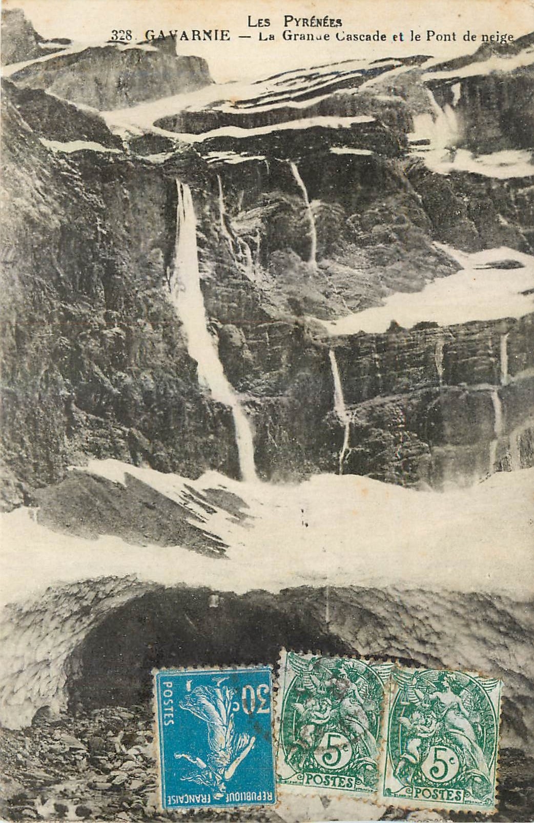 CPA Gavarnie La Grande Cascade et le Pont de neige 