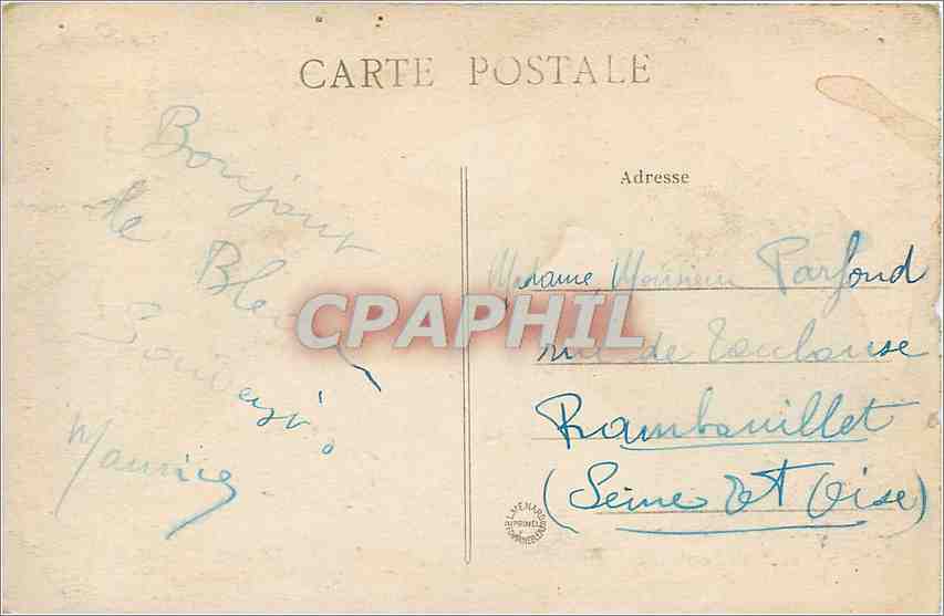 La Fontaine Sanguinée — Forêt de Fontainebleau — Éditeur : Studio Photo Artistique L.M. — N° 125 b — Rückseite