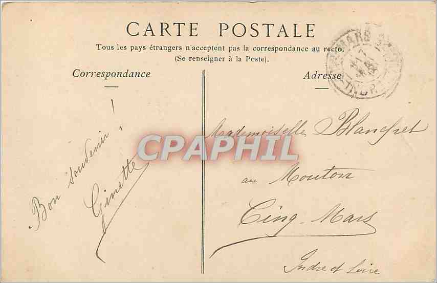 CPA Langeais Indre et Loire Le chateau une Tour  — Verso