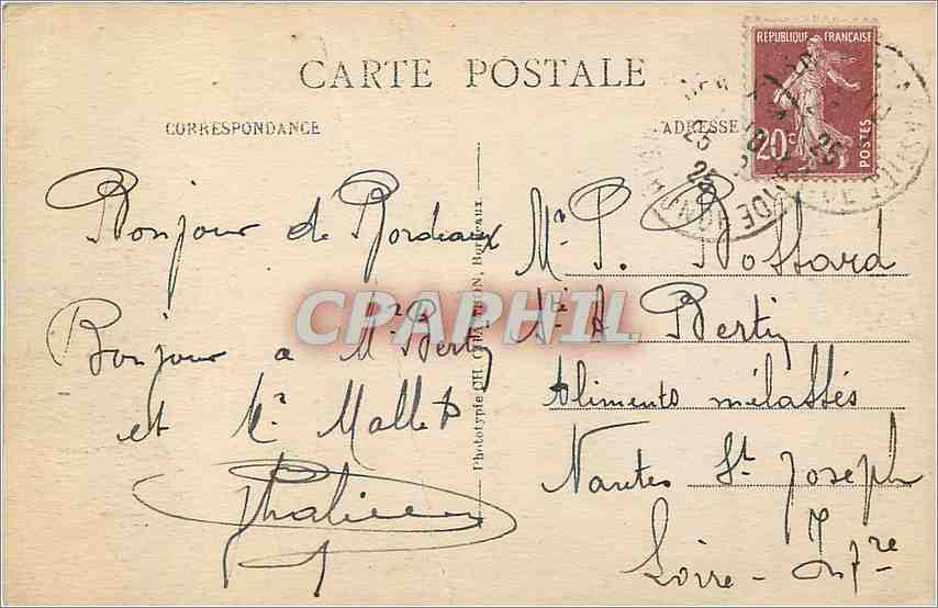 Bordeaux — Monument des Girondins (Groupe Sud) — C B — Verso