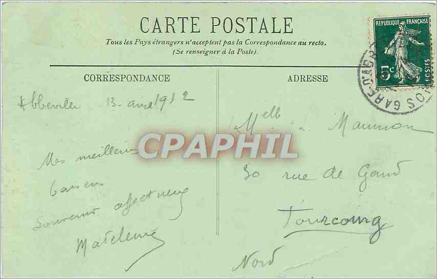 CPA Abbeville Sous Bois sur le Scardon  — Rückseite