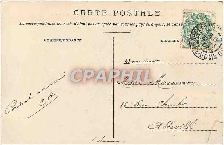 CPA Auvergne Sommet du Puy de Dome Temple de Mercure — Verso