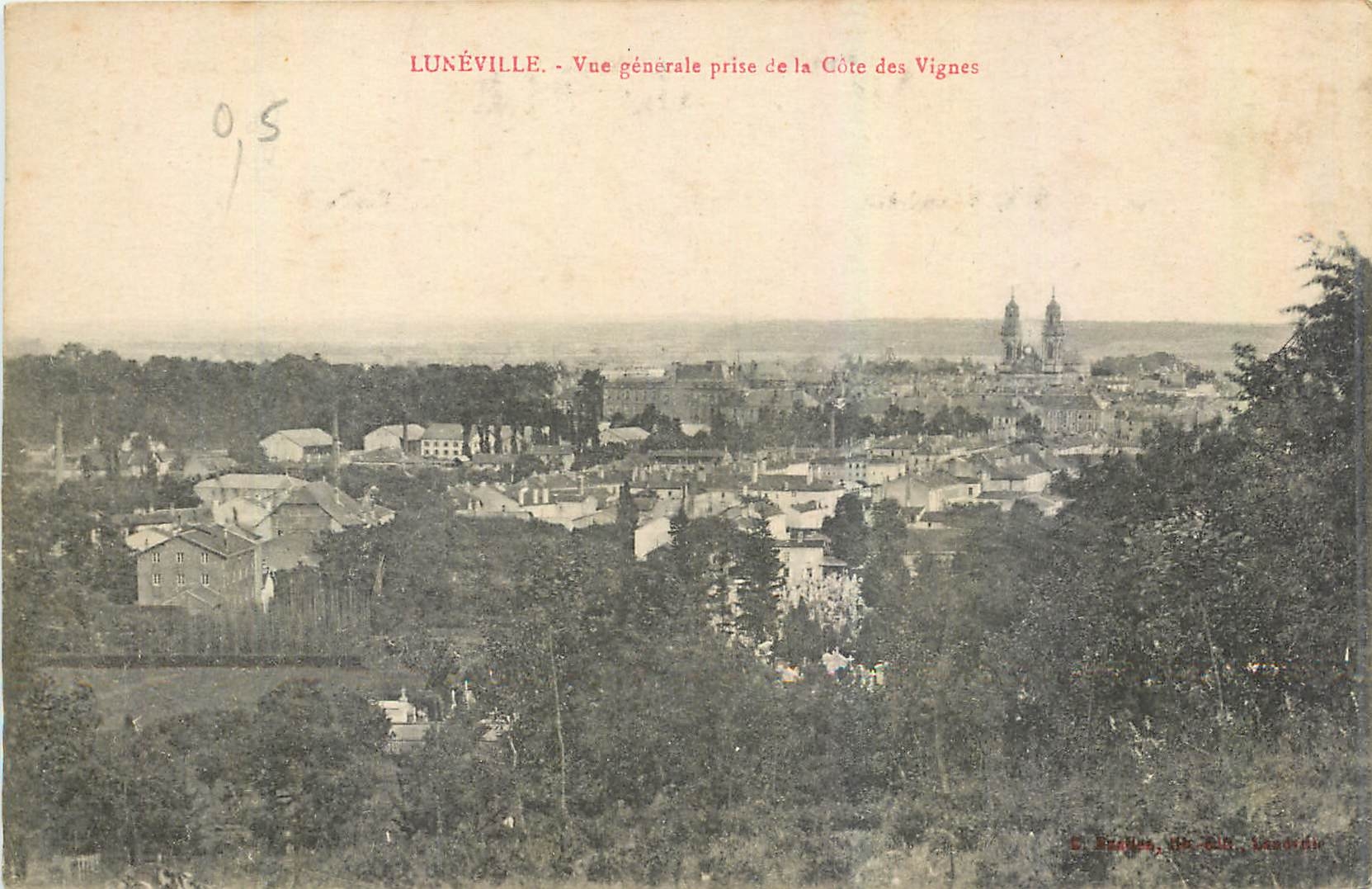 Lunéville - Vue générale prise de la Côte des Vignes — C. Braguet, Dr. 200, Lunéville