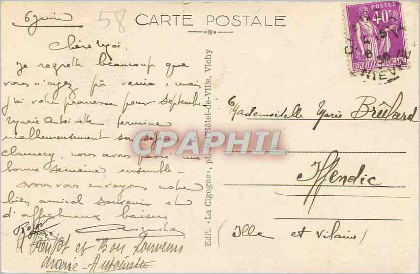 CPA Clamecy Nievre La vallee de l'Yonne cote nord vue prise du Crot Pincon  — Rückseite