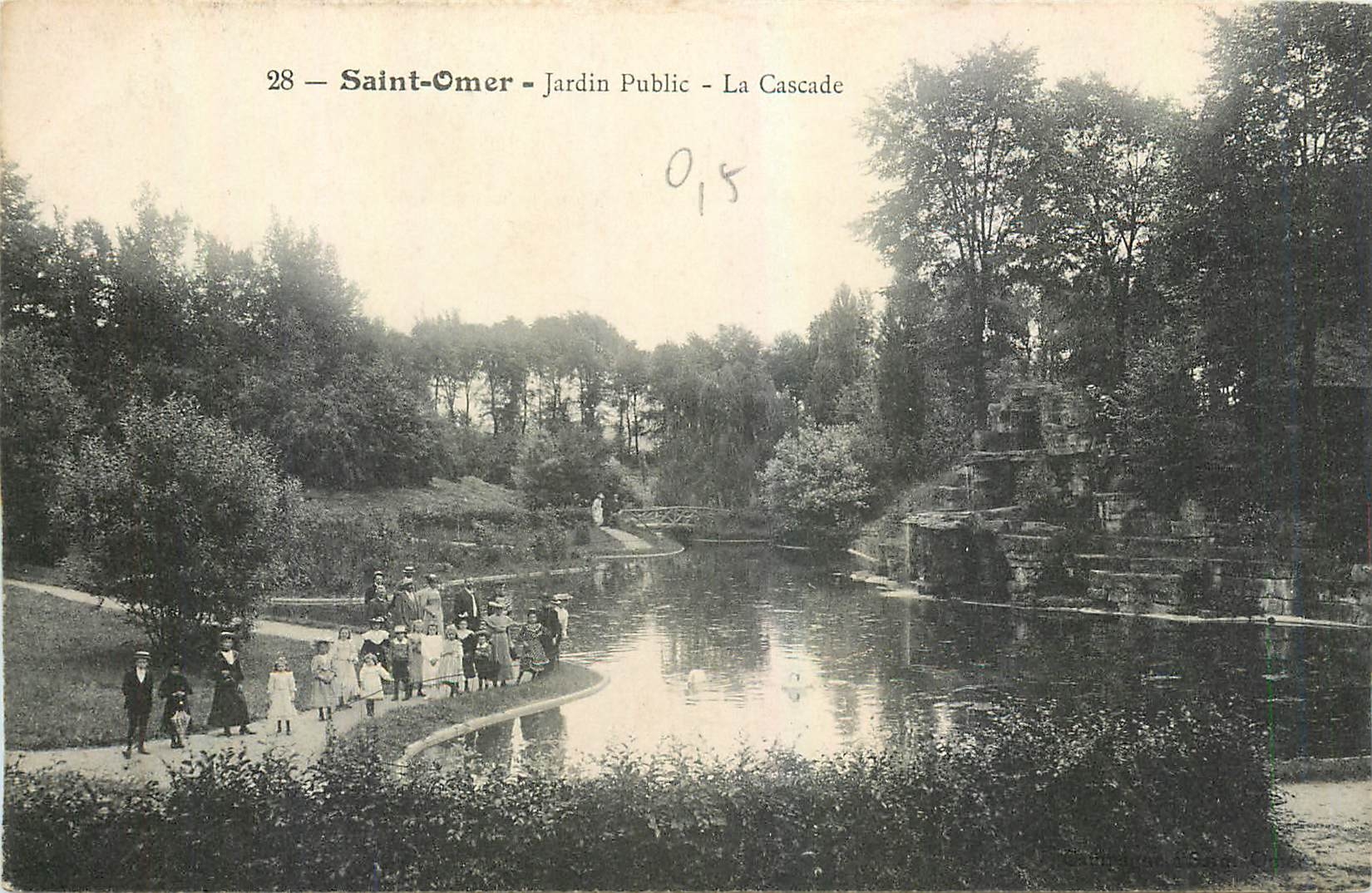 CPA Saint Omer Jardin Public La Cascade 