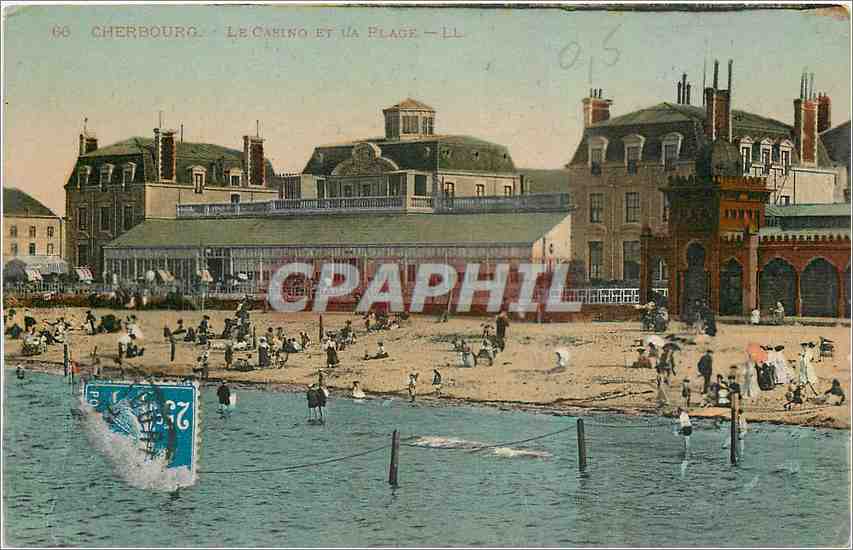 CPA Cherbourg Le Casino et la Plage 