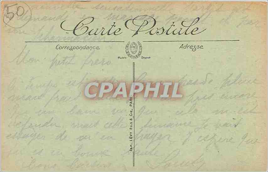 CPA Cherbourg Le Casino et la Plage  — Rückseite