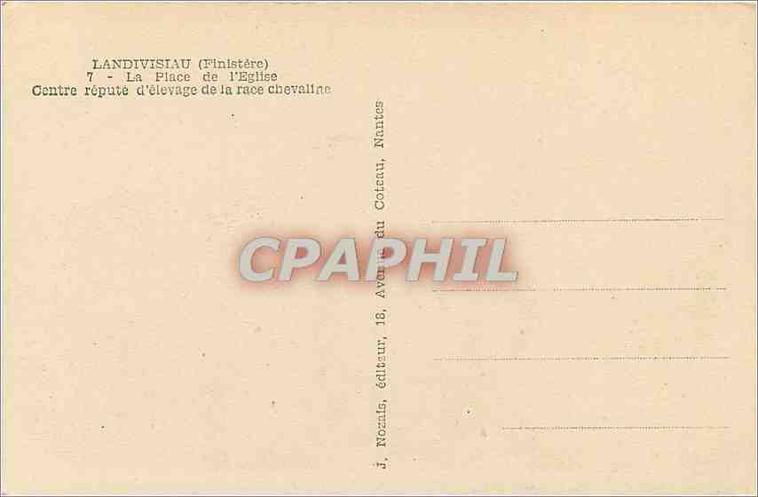 CPA Landivisiau Finistere La Place de l'Eglise  — Rückseite