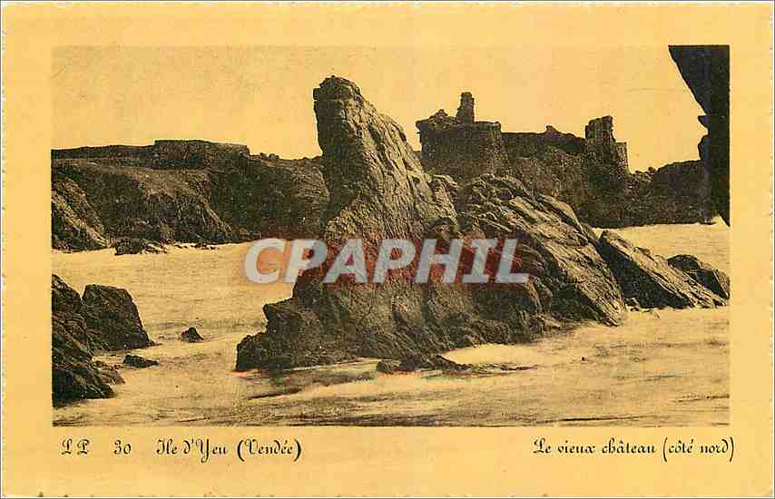 CPA Ile d'Yeu Vendee Le vieux chateau cote nord 
