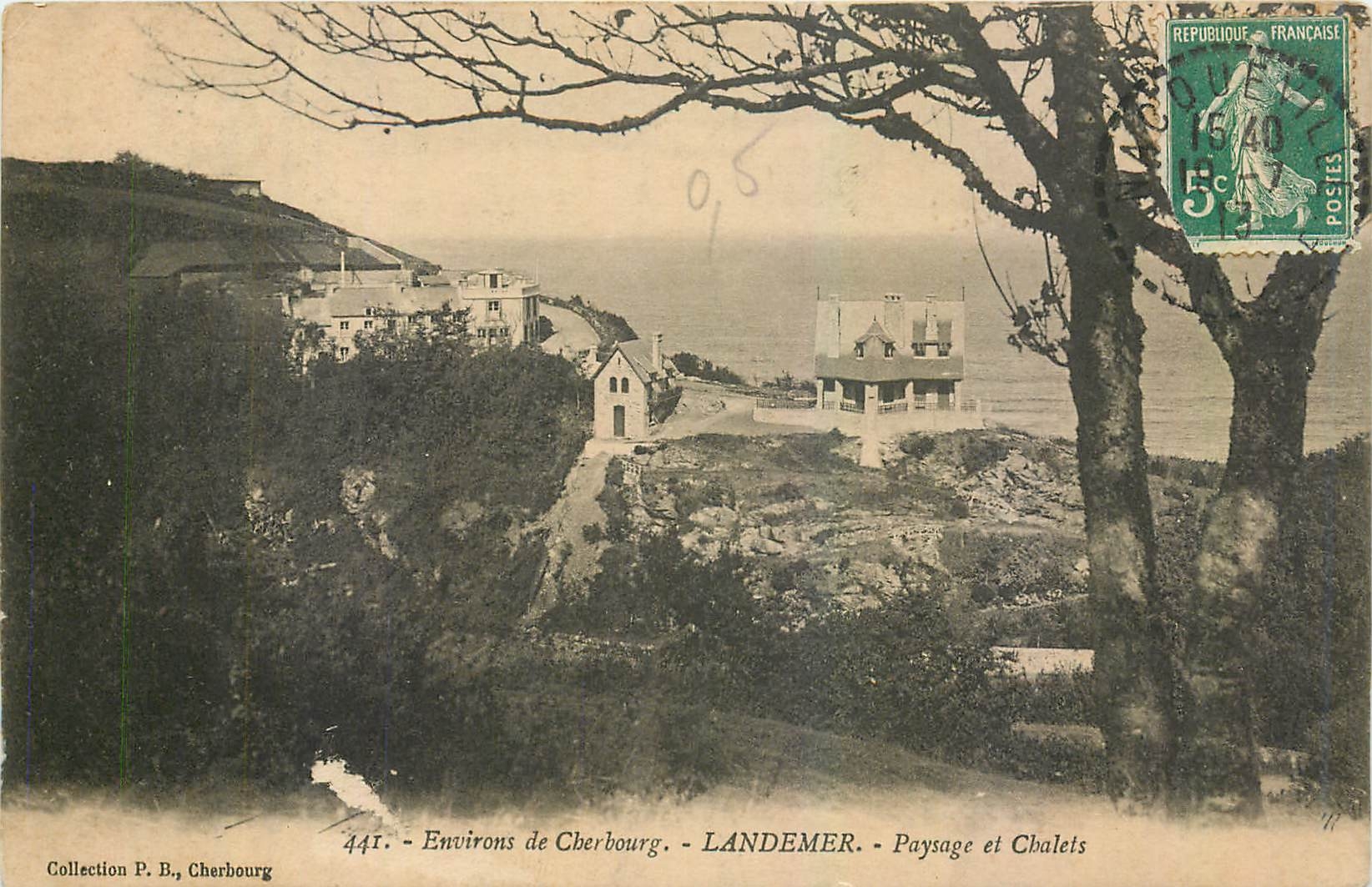 CPA Environs de Cherbourg Landemer Paysage et Chalets 