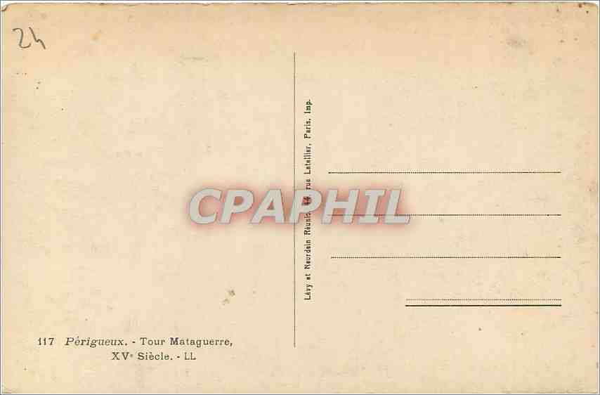 CPA Perigeux Tour Mataguerre  — Rückseite
