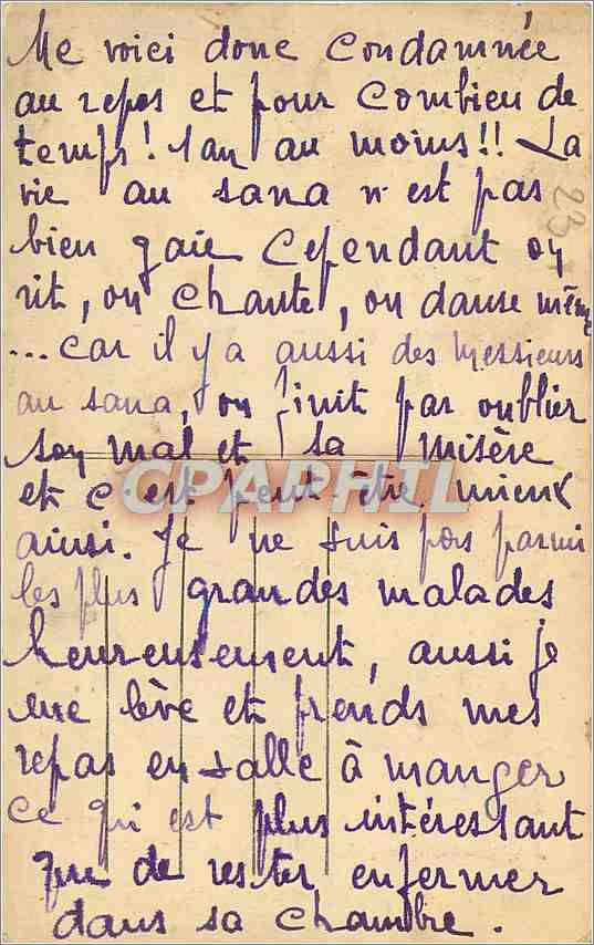 CPA Vue generale du Sanatorium de Sainte Feyre Creuse  — Rückseite