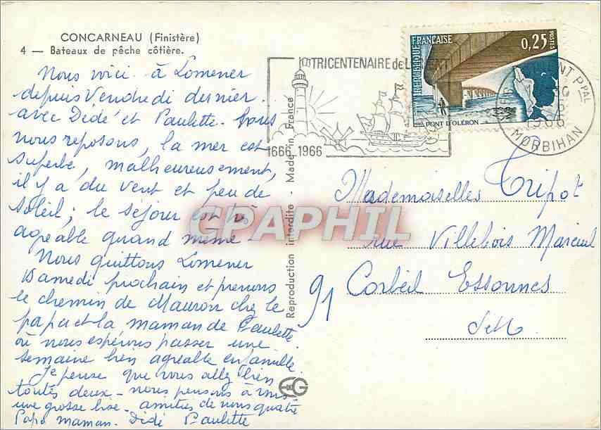 CPM Concarneau Finistere Bateaux de peche cotiere  — Rückseite