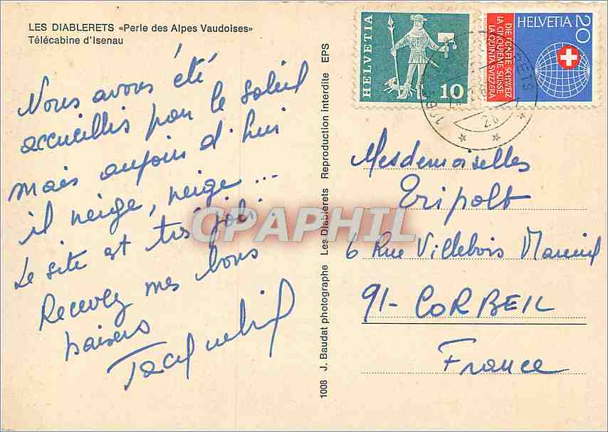 CPM Les Diablerets Perle des Alpes Vaudoises  — Back